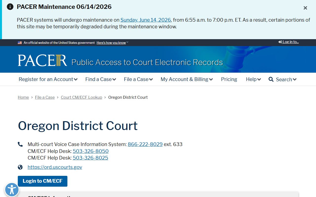 Wheeler County Circuit Court records PACER Oregon District Court lookup