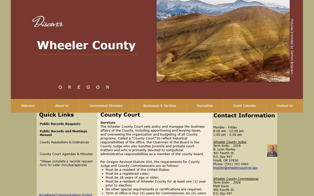 Wheeler County Court context for Circuit Court Clerk and County Clerk records