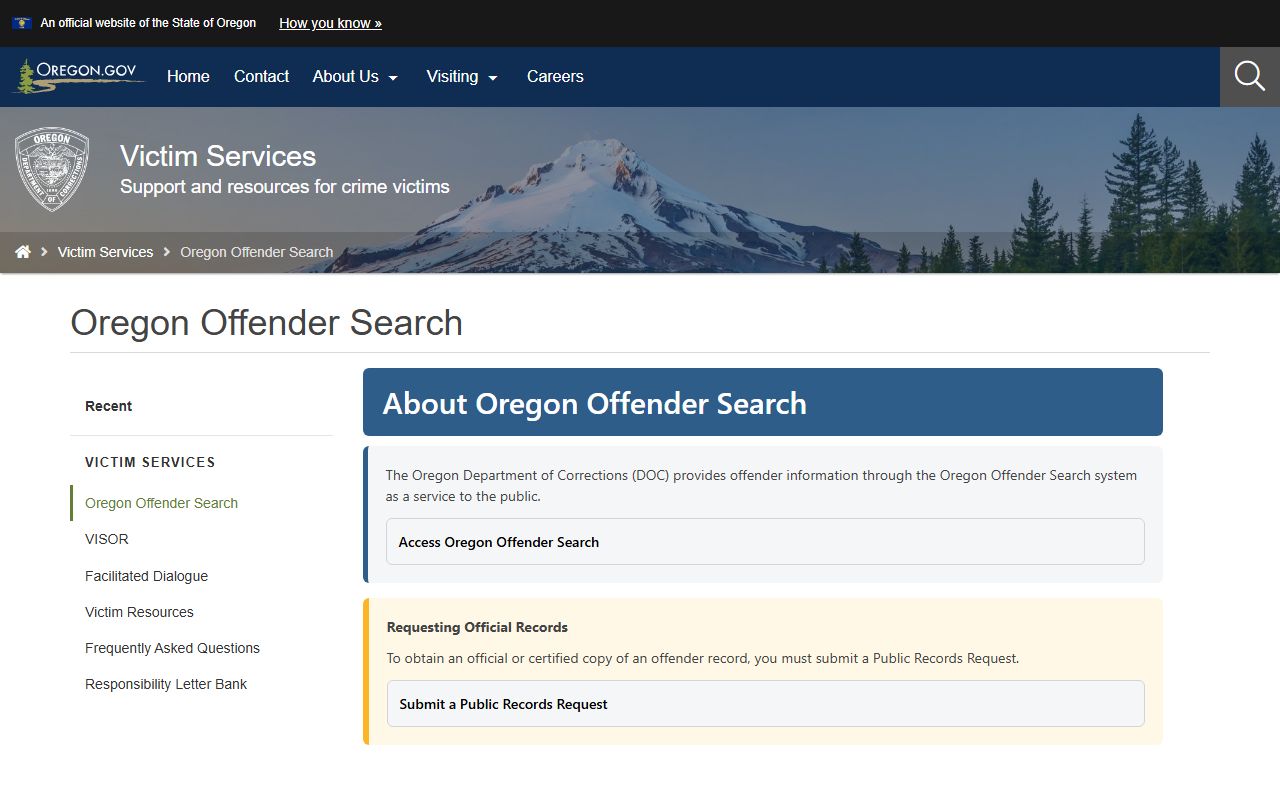 Wheeler County inmate records Oregon offender search explanation