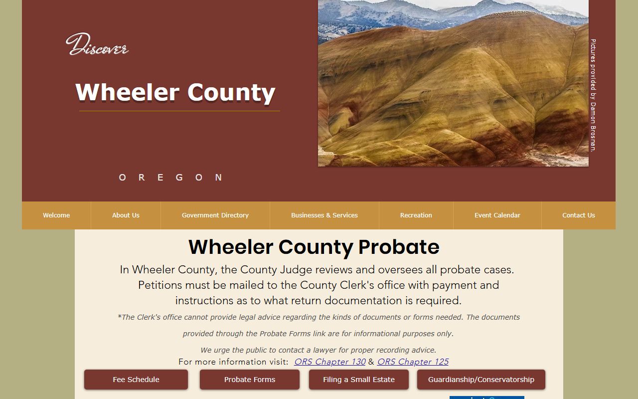 Wheeler County probate records page for County Judge probate jurisdiction