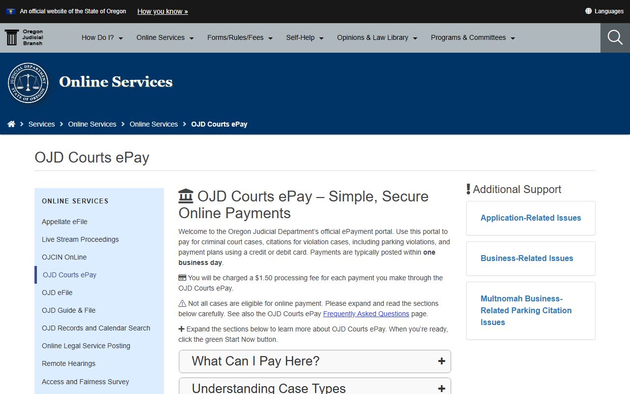 Wheeler County traffic court records OJD ePay citation lookup