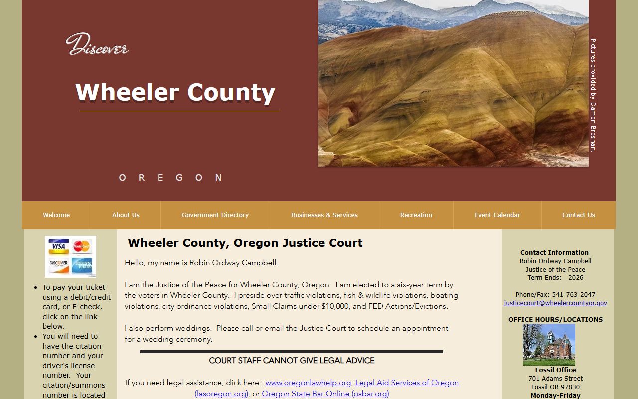 Wheeler County traffic court records Justice Court source